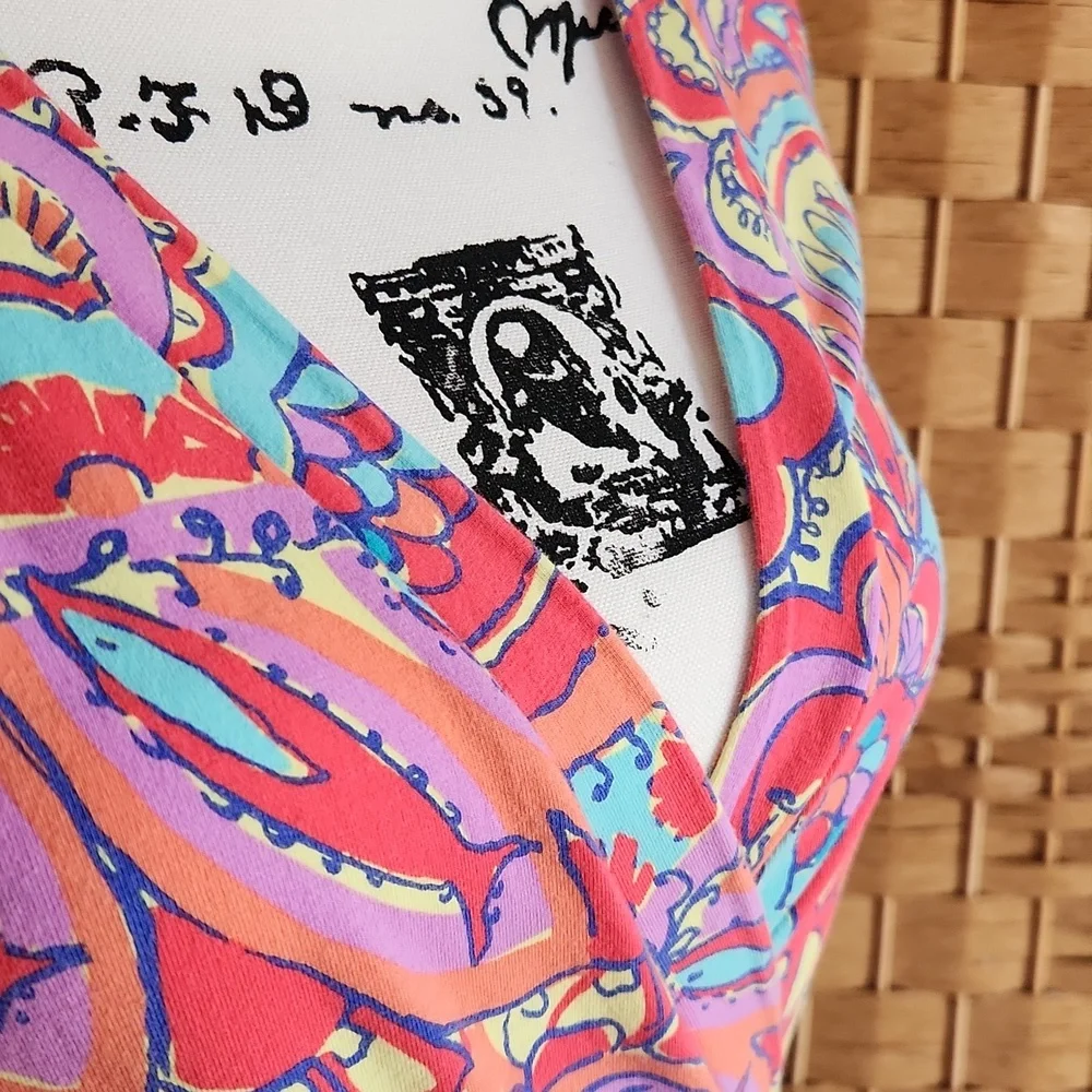 Lilly Pulitzer, Summer, Spring, Adriana Jersey V-neck, Colorful Wrap Maxi Dress - Picture 7 of 9